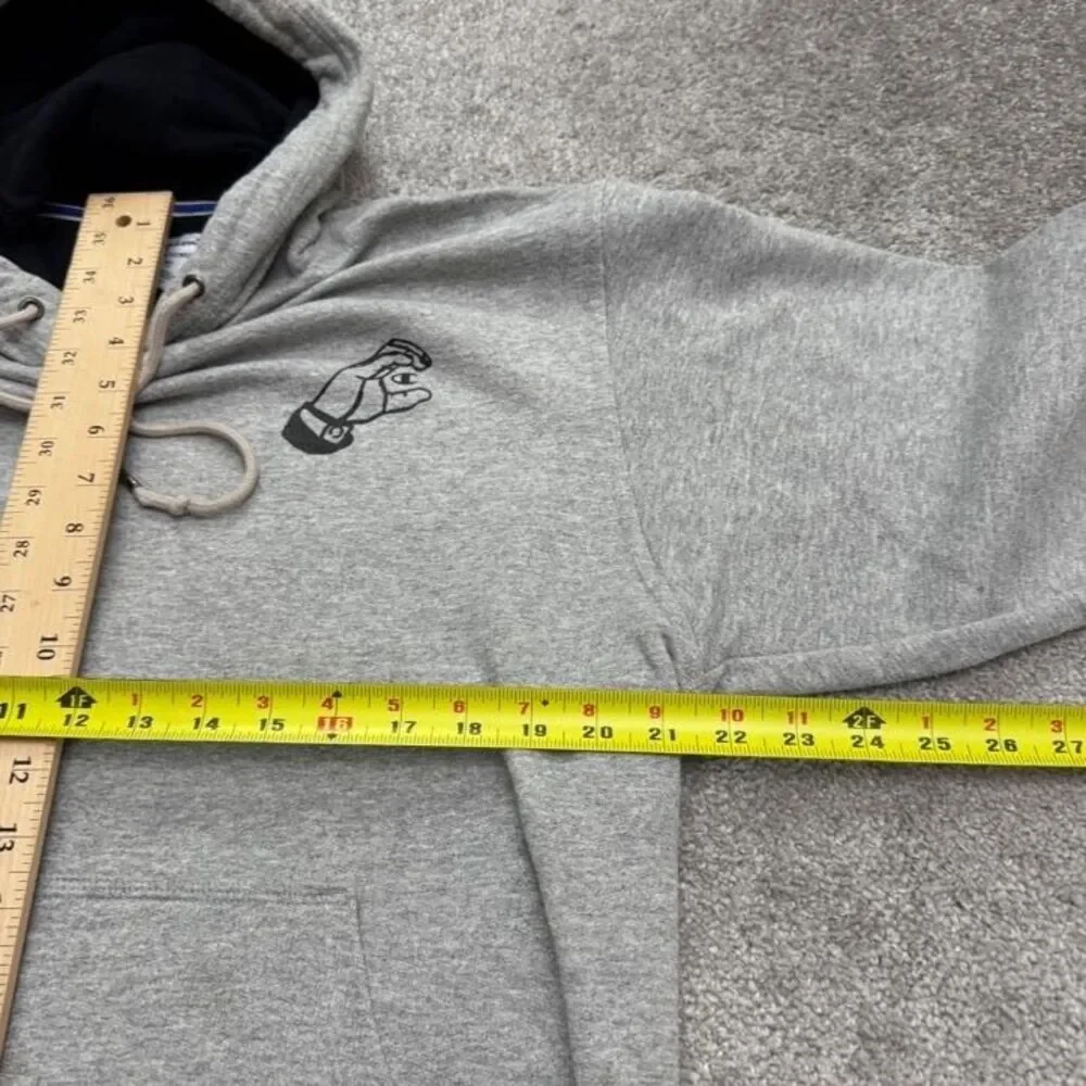 Champion Hoodie Pullover Sweatshirt Men Medium Gray Fleece Pocket Outdoor Active
